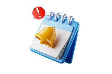 3D calendar icons mark the date and time for event meeting reminders. Calendar with 3D clock for appointments, due dates, vacation planning. 3d alarm clock illustration