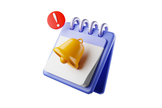 3D calendar icons mark the date and time for event meeting reminders. Calendar with 3D clock for appointments, due dates, vacation planning. 3d alarm clock illustration