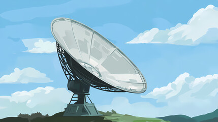 Vector illustration of a satellite dish