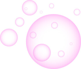 pink bubbles on a transparent background
