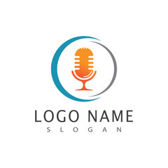 podcast logo vector symbol