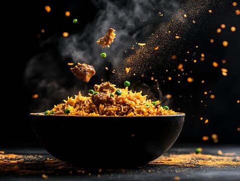 Fragrant chicken dum biryani with tender meat and aromatic rice slowcooked in a sealed pot