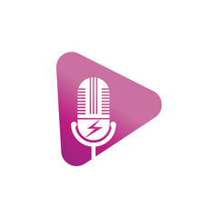 podcast logo vector symbol