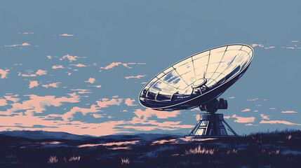 Vector illustration of a satellite dish