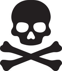 Crossbones and skull death flat vector icon