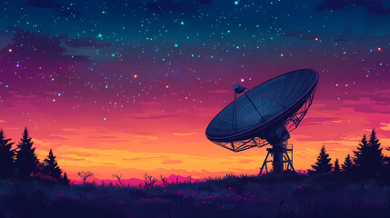 Vector illustration of a satellite dish