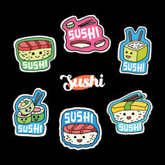 sushi sticker pack. sushi icon pack