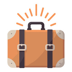 A handle travel bag. Concept of time to travel, template banner. Flat vector illustration design. Tourist suitcase. background-isolated.

