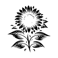 Sunflower silhouette vector art design