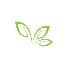 Green leaf logo vector element symbol template