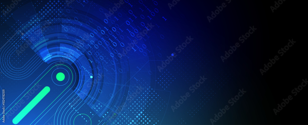 Aufkleber abstract modern science and technology futuristic dark blue background. handmade vector.