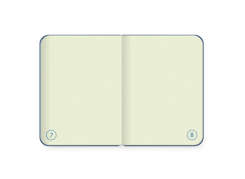 Vector passport blank pages for stamps. Empty passport with watermark. Realistic international document for travel