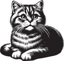 Scottish Fold Cat Cute Vector 