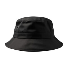 Fototapeta premium black bucket hat isolated on transparent or white background, png