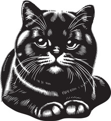 Scottish Fold Cat Cute Vector 