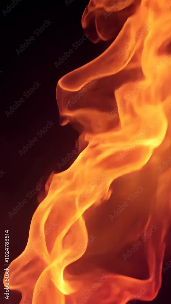 Poster abstract fiery flame with dark background, dynamic and warm energy concept