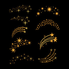 magic star arch set cartoon. mystical constellation, wonder universe, fantasy cosmos magic star arch sign. isolated symbol vector illustration © PikePicture