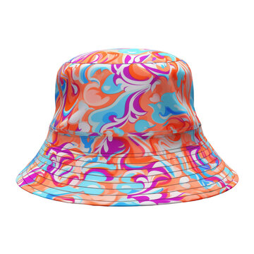 colorful bucket hat isolated on transparent or white background, png