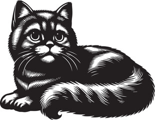 Scottish Fold Cat Cute Vector 