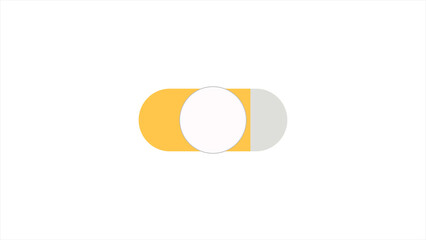 Animate an on/off button on white background.3d illustration