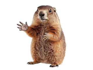 Cheerful groundhog illustration for spring-themed designs