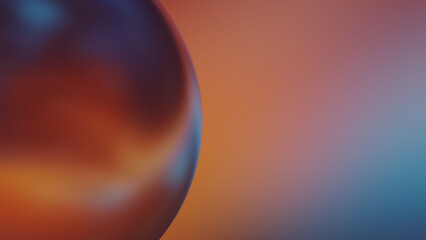 Abstract Colorful Grainy 3D Sphere with Flowing Gradient Background