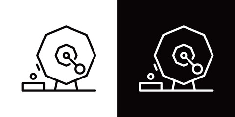 新井式回転抽選器のシンプルなラインアイコン
