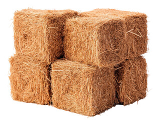 Stacked hay cubes for agricultural and rustic design projects
