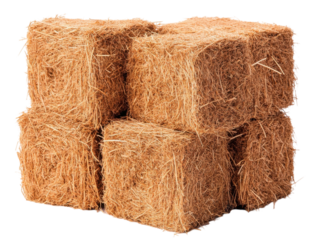 Stacked hay cubes for agricultural and rustic design projects