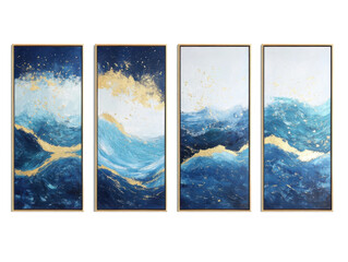 Minimalistic abstract ocean wall art for modern home decor and interior design