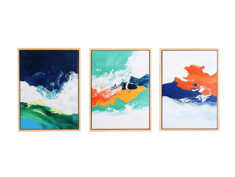Minimalistic abstract wall paintings for modern home decor and art galleries