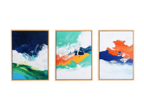 Minimalistic abstract wall paintings for modern home decor and art galleries