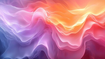 Obraz premium Abstract pastel color background of flowing fabric waves, with soft lighting and smooth curves, creating a dreamy and ethereal effect