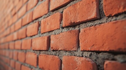 Obraz premium Close-up of Textured Red Brick Wall