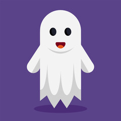 Ghost Icon in Flat Style for Halloween