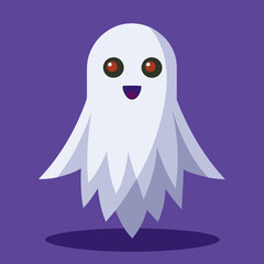 Ghost Icon in Flat Style for Halloween