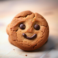 Emotionally Expressive Cookie Faces Close Up