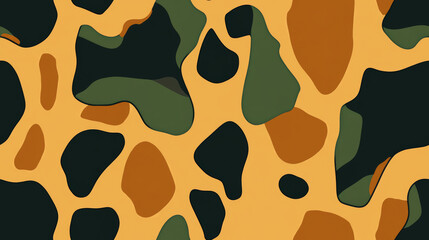 giraffe skin print seamless patchwork pattern in camel brown and camouflage green paint. fashion trendy background for fabric design wallpaper