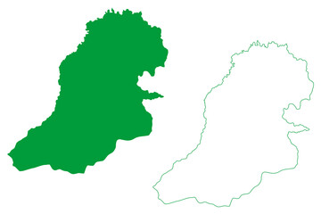 Cordeiros municipality (Bahia state, Municipalities of Brazil, Federative Republic of Brazil) map vector illustration, scribble sketch Cordeiros map