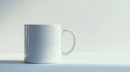 Obraz premium Minimalistic White Mug Mockup - Side View