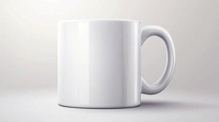 Obraz premium Minimalistic White Mug Mockup - Side View