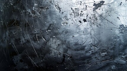 A scratched and dented metal surface.