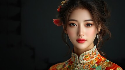 Singaporean Woman in Traditional Attire