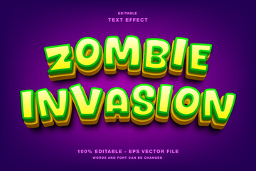 Zombie Invasion 3d Editable Text Effect Template Style Premium Vector