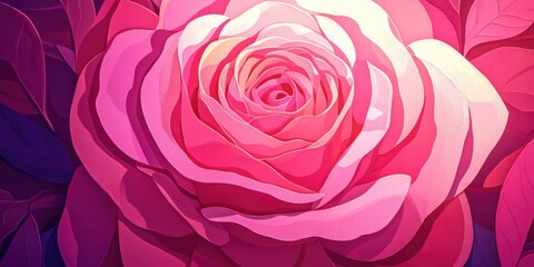 A blooming pink rose under bright sunlight, A vibrant pink rose illuminated by sunlight
