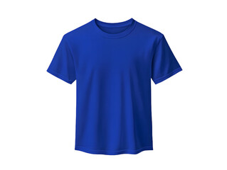 Royal blue colour blank fashion tee front mockup template