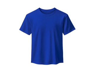 Royal blue colour blank fashion tee front mockup template