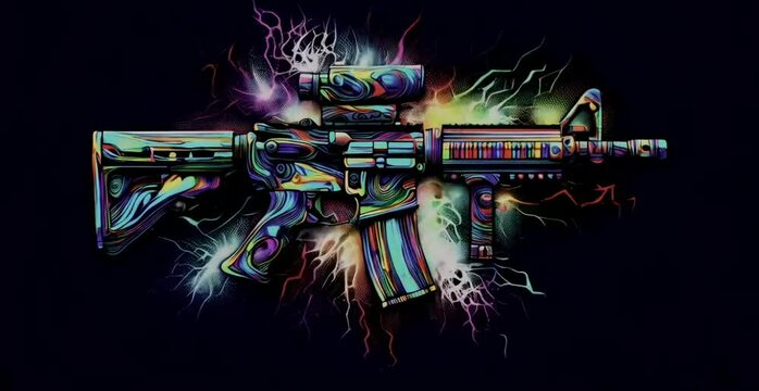 Thunder effect on a riffle gun weapon