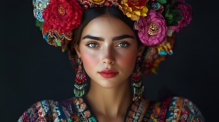 Argentinian Woman in Traditional Folkloric Dress