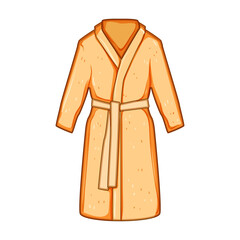 plush bathrobe cartoon. spa soft, warm absorbent, waffle terry plush bathrobe sign. isolated symbol vector illustration